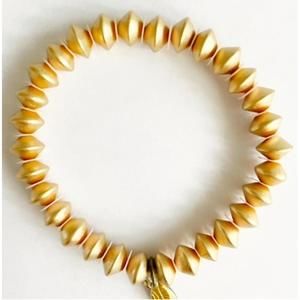 NEW OMI women's la vie en rose gold cone vinyl spacers bracelet in gold